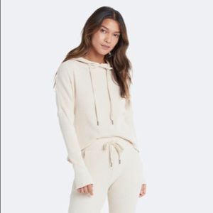 Bari Rib Drawstring Hoodie In Ecru
LETT